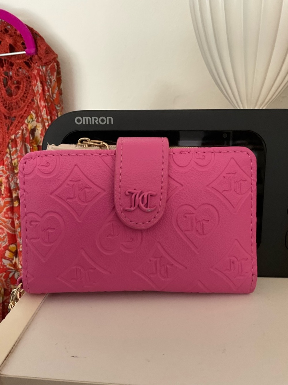 Juicy Couture Hot Pink Embossed Logo Wallet